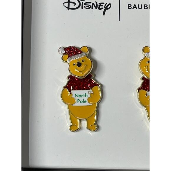 Disney BaubleBar Winnie the Pooh North Pole Moveable Holiday Stud Earrings NEW - Picture 8 of 10